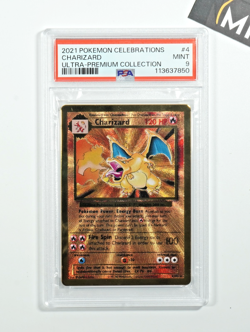 Pokemon PSA 9 Charizard #4 Metal Card Celebrations Ultra Premium Collection ENG - Image 1