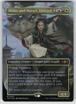 Shiko and Narset, Unified Borderless Foil M Commander: Tarkir: Dragonstorm 7 NM - Image 1