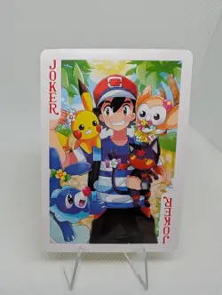 Ash Pikachu Rowlet Pokemon Poker Card Pokemon Playing Card - Crease - Image 1