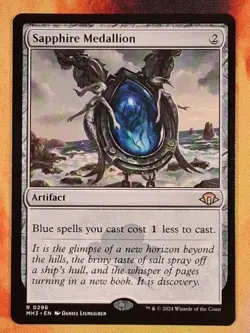 Magic: The Gathering Sapphire Medallion Modern Horizons 3 Rare Artifact 0296 - Image 1