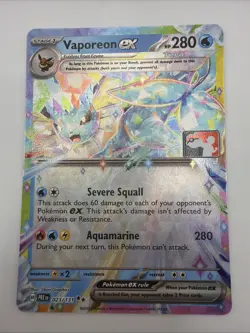 Pokemon TCG Vaporeon EX Prismatic Evolutions Card Play Stamp 023/131 - Image 1