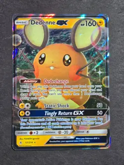 Pokemon DEDENNE GX 57/214 - SUN & MOON UNBROKEN BONDS HOLO - NM+ - Image 1