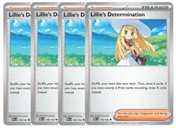 Pokemon TCG 4x Lillie’s Determination 119/132 Mega Evolutions English 4x Playset - Image 1