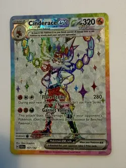 Pokemon Card Cinderace ex 157/142 Stellar Crown Full Art Ultra Rare Near Mint - Image 1