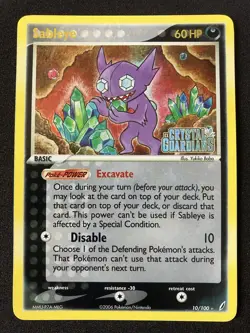 Pokemon TCG Sableye EX Crystal Guardians 10/100 Holo Rare Stamped - Image 1