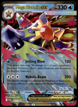 Mega Starmie ex 021/088 ME03: Perfect Order Double Rare Holo LP Pokemon TCG - Image 1