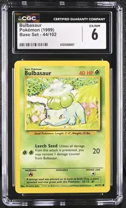 Bulbasaur *CGC 6* Base Set *#44* 1999 *Vintage* Pokemon - Image 1