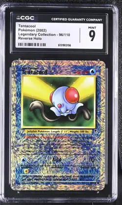 CGC 9 MINT Tentacool 96/110 Legendary (collection) Reverse Holo Pokemon Card - Image 1