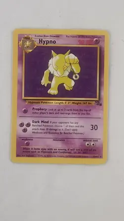 Pokemon 1999 TCG. Hypno #23/62 Fossil Regular Rare Card. Non Holo Stage 1. - Image 4