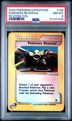 2002 POKEMON EXPEDITION #146 POKEMON REVERSAL-REVERSE FOIL PSA 8 - Image 1