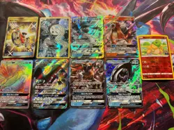 Vintage Pokemon Card Lot Of 9 Holo Etc Lp-Damaged Tag Team Sun Moon Pikachu - Image 1