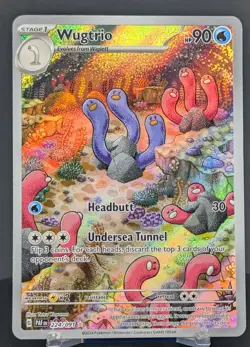 Pokemon Wugtrio #224/091 English Paldean Fates Illustration Rare Full Art - Image 1