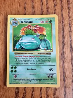 1999 Pokemon Base Set - Venusaur Holo Shadowless - 15/102 Rare Vintage - Image 1