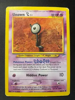 Unown L Neo Destiny Set 86/105 Pokemon Card - MP - Image 1