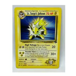 Pokemon Lt. Surge's Jolteon 28/132 Gym Challenge Rare WOTC Vintage 2000 - Image 1