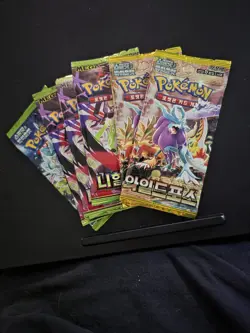 6 SEALED Korean and Japanese Pokemon card packs - Image 1