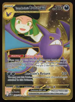 Team Rocket's Crobat ex 242/182 Hyper Rare Gold Destined Rivals English NM - Image 1