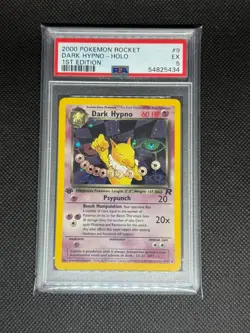 2000 Pokemon TCG Dark Hypno 9/82 Team Rocket-1st Edition Holo PSA 5 - Image 1