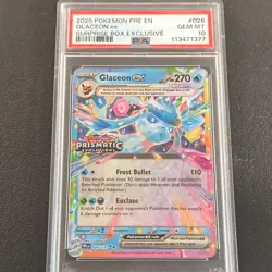 The Pokemon Company Glaceon ex 026/131 Prismatic Evolutions Secret Holo PSA 10 - Image 1