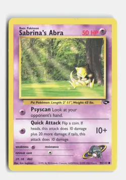 Sabrina's Abra (94) 094/132 Unlimited Gym Challenge Pokemon LP - Image 1