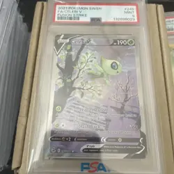Pokemon Celebi V 245/264 Fusion Strike Ultra Rare Full Art Holo PSA 9 2021 - Image 1