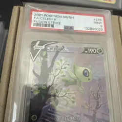 Pokemon Celebi V 245/264 Fusion Strike Ultra Rare Full Art Holo PSA 9 2021 - Image 3