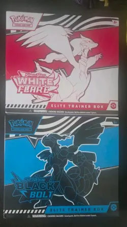 Pokemon Black Bolt and White Flare Elite Trainer Box ETB Set of 2 FACTORY SEALED - Image 1