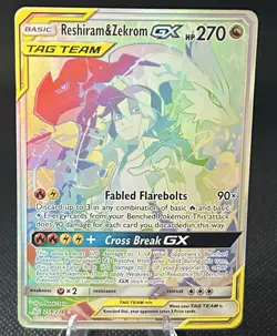 Pokemon TCG Reshiram & Zekrom GX Tag Team Holo Card Cosmic Eclipse #259/236 - Image 1