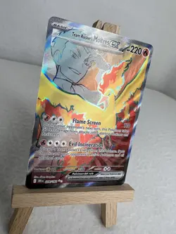 Pokemon TCG Team Rocket's Moltres EX Card 208/182 Destined Rivals NM/Mint - Image 2