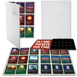 Monster 9 Pocket Trading Card Binder - Holofoil White w White Pages Album, An... - Image 1