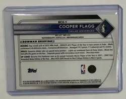 2025-26 Bowman Cooper Flagg Lot of 3 (Chrome, Rockstar Rookies, ROTY Favorites) - Image 3