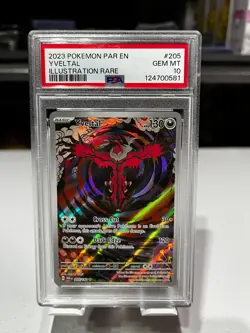 PSA 10 Gem Mint Yveltal Illustration Rare Graded Paradox Rift #205 Pokemon Card - Image 1