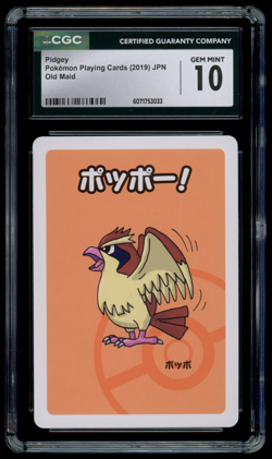 CGC 10 GEM MINT Pokemon Japanese Pidgey Old Maid Playing Card - Image 1