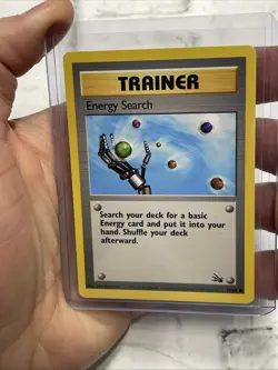 ENERGY SEARCH - Fossil Set - 59/62 Common Pokemon Card Unlimited Edition NM/MT - Image 1