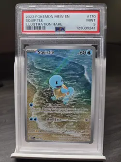 PSA 9 Pokemon Squirtle 170/165 Scarlet & Violet 151 Illustration Rare Holo 2023 - Image 1