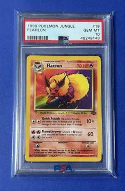 1999 Pokemon Jungle Flareon #19 PSA 10 GEM MT - Image 1