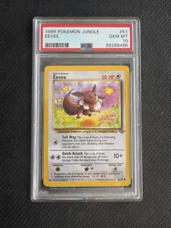 Eevee 51/64 PSA 10 GEM MINT Pokemon Jungle Unlimited 1999 - Image 2