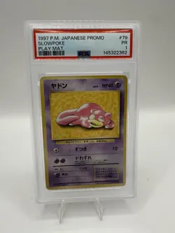 Slowpoke PSA 1 POP 2! Play Mat Promo Japanese Pokemon 1997 Rare Mint - Image 1