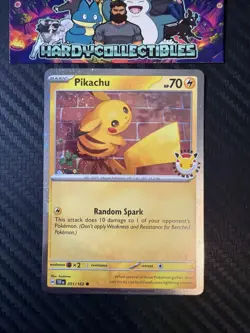 Pikachu 051 /162 Pokemon Day 2026 Stamp Promo Card 30th Anniversary Cosmos Swirl - Image 1