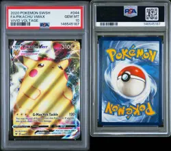 Pokemon Pikachu TCG VMAX Vivid Voltage Holo Ultra Rare Card 044/185 PSA 10 GM - Image 3