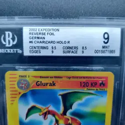 Pokemon Karte Glurak 6/165 Expedition Reverse Holo BGS 9 - Image 2