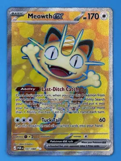 Pokemon Meowth EX 107/088 Basic Rare Foil EX Rule 170 HP Cat Card - Image 1