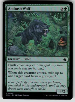 Ambush Wolf Foil C Foundations 98 NM - Image 1