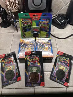 Pokemon Surging Sparks Hanger Box. Phantasmal Flames Blister. Vileplume Blister - Image 1