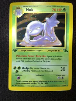 Pokemon TCG Fossil Set Muk 13 / 62 Rare Holo-Foil 1st Edition - Image 2