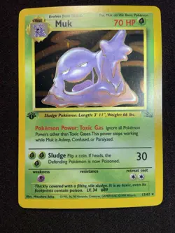 Pokemon TCG Fossil Set Muk 13 / 62 Rare Holo-Foil 1st Edition - Image 4