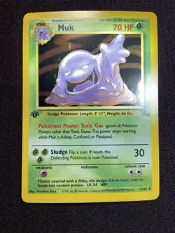 Pokemon TCG Fossil Set Muk 13 / 62 Rare Holo-Foil 1st Edition - Image 5