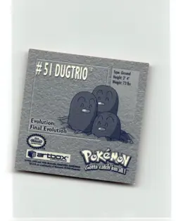 Dugtrio #51 Pokemon 1999 Artbox Sticker - Image 2