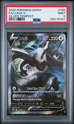 2022 Pokemon SW&SH Silver Tempest Lugia V PSA 9 Mint #186/195 - Image 1