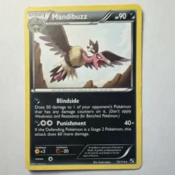 Pokemon Mandibuzz 73/114 Black & White Regular Rare Stage 1 90 HP 40+ Attack - Image 1